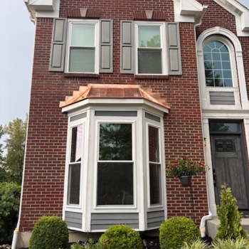 Copper roof replacement on bay window