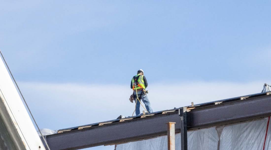 Man on roof